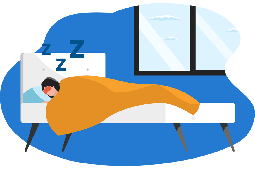 Slapende vrouw in bed